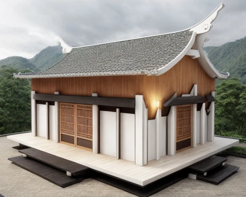 asian architecture,wooden roof,buddhist temple,japanese shrine,japanese architecture,3d rendering,chinese architecture,shinto shrine,golden pavilion,the golden pavilion,chinese temple,wooden church,temple,wooden house,folding roof,roof landscape,hanok,white temple,house roof,temple fade,Common,Common,Film