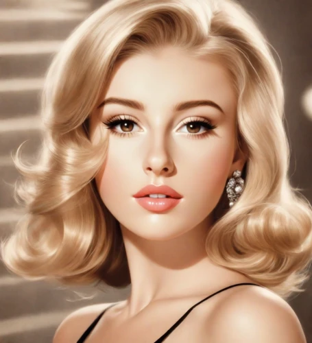 marylin monroe,marilyn,digital painting,retro pin up girl,marylyn monroe - female,blonde woman,pin up girl,pin up,merilyn monroe,50's style,vintage makeup,world digital painting,pin-up girl,pin ups,watercolor pin up,valentine day's pin up,blond girl,retro pin up girls,retro 1950's clip art,gena rolands-hollywood