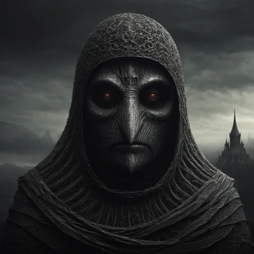 anonymous mask,hooded man,balaclava,grim reaper,carpathian,archimandrite,vader,blackmetal,grimm reaper,fawkes mask,hinnom,death god,anonymous,vendetta,iron mask hero,v for vendetta,doctor doom,vladimir,darth wader,gothic portrait,Illustration,Realistic Fantasy,Realistic Fantasy 17