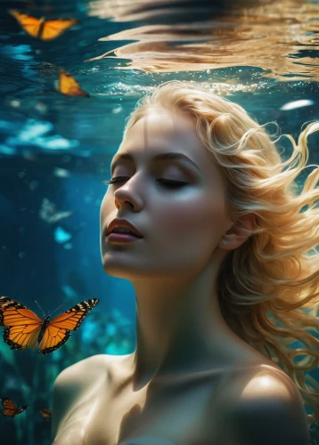 underwater background,butterfly swimming,submerged,butterfly stroke,water nymph,mermaid background,ulysses butterfly,the blonde in the river,underwater landscape,underwater world,immersed,underwater,merfolk,underwater oasis,siren,under the water,mermaid vectors,fantasy picture,under water,believe in mermaids,Photography,General,Fantasy