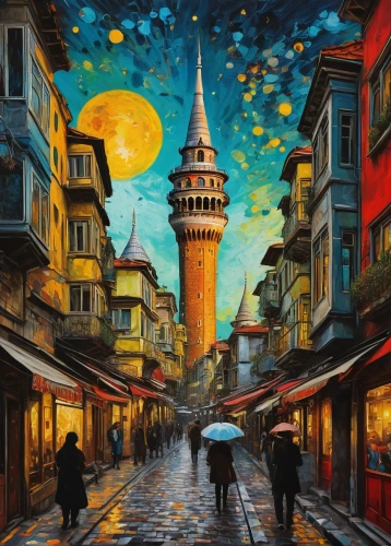 galata tower,grand bazaar,istanbul city,istanbul,galata,sultanahmet,constantinople,turkish culture,turkish cuisine,taksim square,kadikoy,souk,turkey,oil painting on canvas,turkish,art painting,eminonu,suleymaniye,sky city,elvan,Conceptual Art,Daily,Daily 14