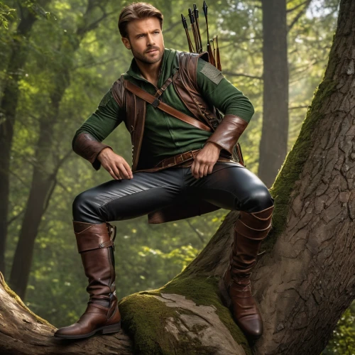 robin hood,star-lord peter jason quill,leather boots,guardians of the galaxy,male elf,male model,perched on a log,steve rogers,leather hiking boots,steel-toed boots,king arthur,boots,chris evans,forest man,boots turned backwards,nicholas boots,konstantin bow,manly,quill,wstężyk huntsman,Photography,General,Natural