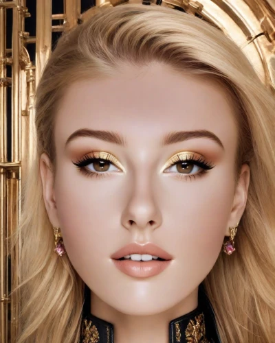 doll's facial features,realdoll,beauty face skin,gold jewelry,gold eyes,princess' earring,angel face,barbie,gold contacts,mary-gold,gold color,rosa ' amber cover,fantasy portrait,earrings,cosmetic brush,gold mask,natural cosmetic,gold crown,cosmetic,golden eyes