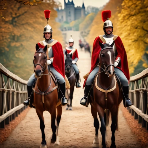 puy du fou,swiss guard,horse riders,equestrian sport,cavalry,bach knights castle,endurance riding,equestrian helmet,cossacks,english riding,andalusians,the roman centurion,two-horses,cross-country equestrianism,equine coat colors,horsemen,jousting,bactrian,hohenzollern,camelot