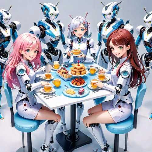 tea party,tea party collection,hamburger set,thirteen desserts,kawaii foods,doll kitchen,kawaii food,tea service,tea time,tea set,teatime,evangelion,robots,evangelion eva 00 unit,round table,dining,breakfast table,porcelaine,last supper,tea,Anime,Anime,General