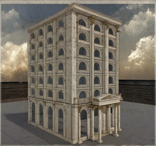 tower of babel,ancient roman architecture,menger sponge,roman temple,nonbuilding structure,renaissance tower,build a house,byzantine architecture,medieval architecture,baptistery,model house,multi-story structure,building structure,building block,3d rendering,islamic architectural,3d model,cubic house,pigeon house,frame house