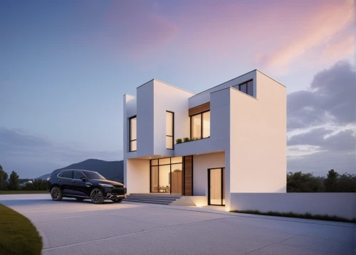 modern house,3d rendering,modern architecture,cubic house,render,folding roof,smart home,smart house,cube house,contemporary,residential house,frame house,mercedes eqc,smarthome,modern style,automotive exterior,dunes house,housebuilding,heat pumps,danish house,Photography,General,Realistic