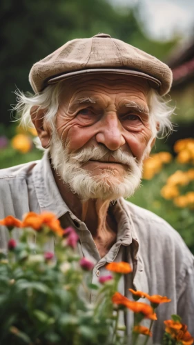 elderly man,permaculture,pensioner,elderly person,care for the elderly,gardener,homeopathically,farmer,older person,the garden marigold,marigolds,picking flowers,elder,elderly people,old age,the valley of flowers,perennial plants,farmworker,old man,pesticide,Photography,General,Cinematic