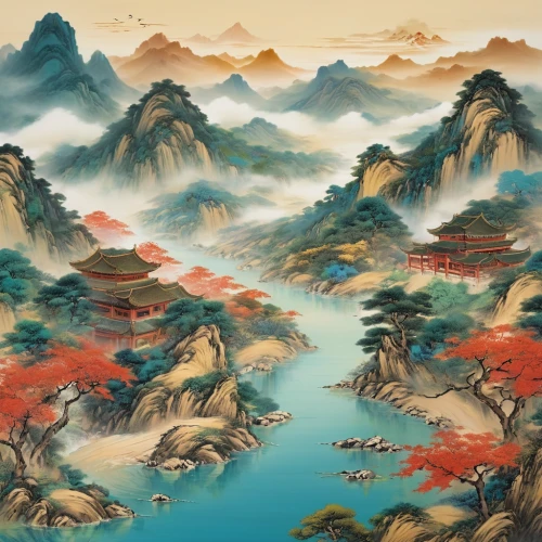 oriental painting,chinese art,chinese background,chinese clouds,yunnan,mountainous landscape,oriental,luo han guo,chinese temple,yi sun sin,mountain scene,mountain landscape,landscape background,japanese art,japan landscape,fantasy landscape,yangqin,xing yi quan,chinese architecture,japanese background