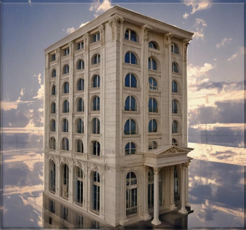 renaissance tower,stalin skyscraper,venetian hotel,high-rise building,the skyscraper,residential tower,stalinist skyscraper,palazzo,skyscraper,largest hotel in dubai,classical architecture,grand hotel,french building,3d rendering,tower of babel,architectural style,apartment building,town house,appartment building,neoclassical