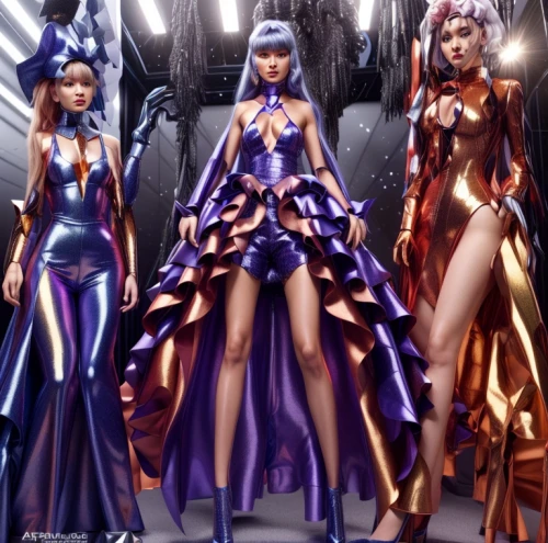 trinity,fashion dolls,designer dolls,angels of the apocalypse,mannequins,latex clothing,perfume,fashion design,birds of prey,costume design,holy 3 kings,girl group,nightshade family,holy three kings,the three graces,versace,monarch online london,tour to the sirens,stand models,the three magi