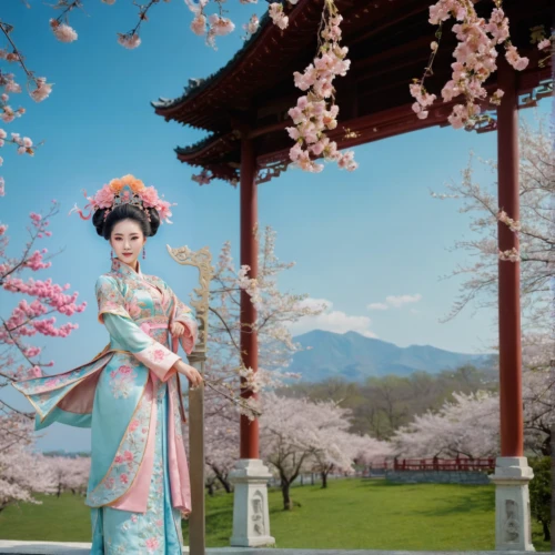 taiwanese opera,hanbok,japanese sakura background,oriental princess,plum blossoms,korean culture,geisha girl,the cherry blossoms,geisha,inner mongolian beauty,chinese art,ao dai,oriental painting,japanese woman,cherry blossom japanese,sakura blossom,apricot blossom,cherry blossom festival,japanese cherry blossom,peach blossom