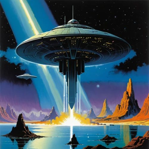 futuristic landscape,starship,saucer,science fiction,ufos,federation,ufo intercept,alien ship,voyager,ufo,science-fiction,star ship,alien planet,sci fi,pioneer 10,flying saucer,scifi,space ships,sci-fi,sci - fi,Conceptual Art,Sci-Fi,Sci-Fi 18