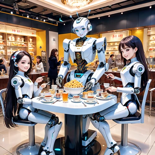 robots,robotics,artificial intelligence,women in technology,alipay,ai,receptionists,bots,women at cafe,tea party,automation,minibot,bot training,machine learning,chat bot,robot combat,cybernetics,robot,machines,tau,Anime,Anime,General