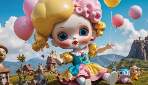 little girl with balloons,alice in wonderland,hot-air-balloon-valley-sky,alice,doll's festival,pinocchio,geppetto,3d fantasy,candy island girl,kewpie doll,fairy tale character,marionette,agnes,bonbon,wonderland,ballooning,balloon trip,balloon hot air,little girl fairy,rosa ' the fairy,Photography,General,Realistic