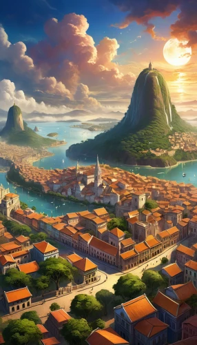 rio,ancient city,meteora,brazil,honolulu,kings landing,world digital painting,brazil empire,stone town,french digital background,rio de janeiro,brazilian beach,full hd wallpaper,southeast asia,aladha,cuba background,background images,islands,south america,landscape background,Illustration,Realistic Fantasy,Realistic Fantasy 01