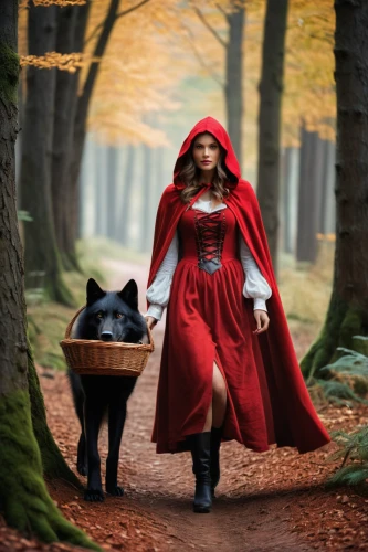 little red riding hood,red riding hood,red coat,red cape,children's fairy tale,autumn walk,girl with dog,fairytale characters,wizard of oz,scarlet witch,autumn chores,fairy tale character,fairy tale,little girl in wind,a fairy tale,fairy tales,the pied piper of hamelin,farmer in the woods,pied piper,ballerina in the woods,Photography,General,Cinematic
