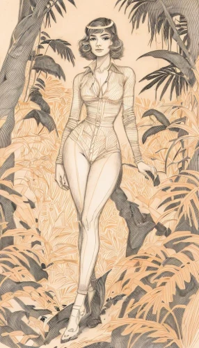 vintage drawing,pin-up girl,retro pin up girl,pinup girl,background ivy,pin up girl,desert rose,pin ups,watercolor pin up,pin-up,retro pin up girls,pin up,mai tai,palm leaves,pin-up girls,agent provocateur,retro woman,sepia,tura satana,tropic,Design Sketch,Design Sketch,Character Sketch