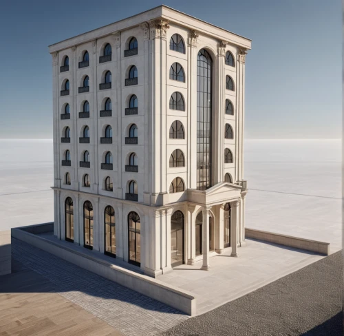 renaissance tower,stalin skyscraper,largest hotel in dubai,palazzo,3d rendering,marble palace,europe palace,the skyscraper,stalinist skyscraper,venetian hotel,sky apartment,high-rise building,residential tower,skyscraper,islamic architectural,qasr al watan,ancient roman architecture,french building,palazzo barberini,render,Photography,General,Realistic