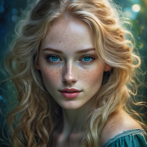 fantasy portrait,mystical portrait of a girl,elsa,romantic portrait,faery,girl portrait,faerie,elven,fantasy art,fae,jessamine,the enchantress,portrait of a girl,blue eyes,fantasy picture,cinderella,young woman,fairy tale character,world digital painting,the blue eye,Illustration,Paper based,Paper Based 18