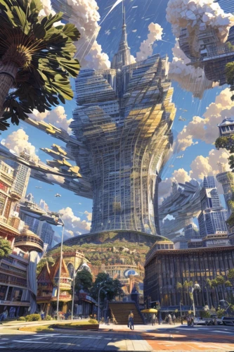 futuristic landscape,futuristic architecture,skyscraper town,skyscraper,the skyscraper,sky city,fantasy city,skycraper,metropolis,futuristic,scifi,skyscrapers,utopian,stalin skyscraper,sky apartment,dystopia,sci fiction illustration,sky space concept,sci - fi,sci-fi