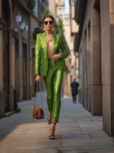 woman in menswear,woman walking,art deco woman,green paprika,in green,green,woman frog,menswear for women,women fashion,riddler,pantsuit,fashion street,granny smith,woman shopping,green mamba,green jacket,cordwainer,shopping icon,bussiness woman,travel woman,Photography,General,Realistic