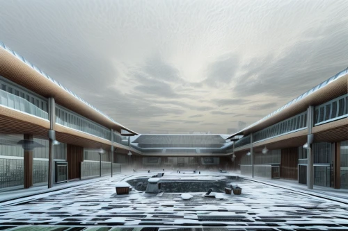 car showroom,3d rendering,school design,sky space concept,futuristic architecture,futuristic art museum,solar cell base,render,archidaily,mclaren automotive,multi storey car park,underground garage,chancellery,mercedes museum,office building,folding roof,lincoln motor company,arq,shenzhen vocational college,daylighting