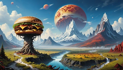 burger king premium burgers,big hamburger,hamburger,hamburgers,mushroom landscape,burger,burgers,the burger,burguer,classic burger,cheeseburger,burger emoticon,cheese burger,mushroom island,veggie burger,fantasy art,world digital painting,fantasy landscape,game art,sci fiction illustration,Conceptual Art,Fantasy,Fantasy 29
