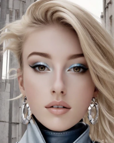 realdoll,silvery blue,airbrushed,silver blue,model beauty,elsa,blue eyes,doll's facial features,earrings,natural cosmetic,eyes makeup,cat eye,eye shadow,fashion vector,vogue,model,retouching,beautiful model,cosmetic,romantic look