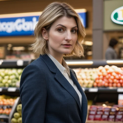 cashier,diet icon,salesgirl,supermarket,shopping icon,grocer,television character,businesswoman,deli,marroni,female doctor,greengrocer,business woman,arugula,angelica,grocery store,woman eating apple,woman shopping,basil total,clerk,Photography,General,Natural