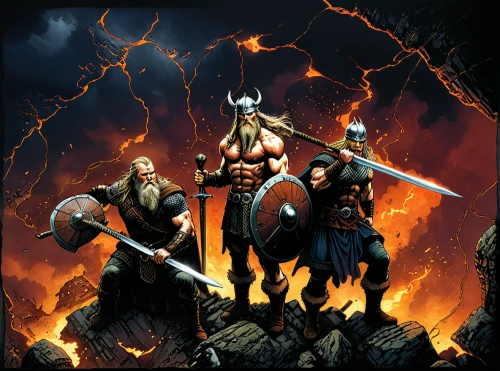 vikings,norse,god of thunder,massively multiplayer online role-playing game,barbarian,heroic fantasy,he-man,splitting maul,warriors,carpathian,death angel,valhalla,northrend,viking,thrash metal,thor,swordsmen,gauntlet,maiden,warlord,Illustration,American Style,American Style 02