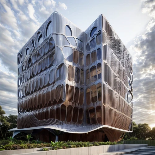 cubic house,building honeycomb,cube stilt houses,cube house,futuristic architecture,honeycomb structure,archidaily,kirrarchitecture,modern architecture,eco-construction,eco hotel,biotechnology research institute,3d rendering,multistoreyed,solar cell base,arq,wooden facade,metal cladding,timber house,multi storey car park