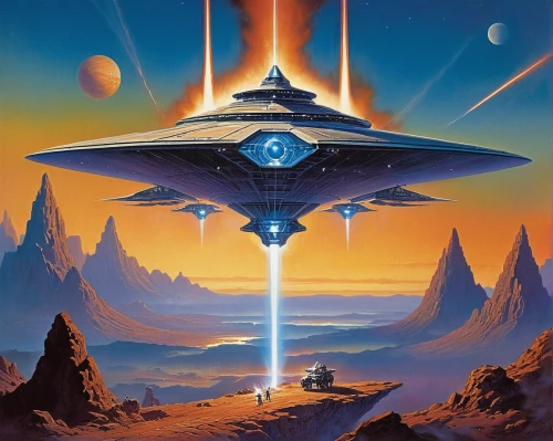ufo,ufos,starship,alien ship,voyager,scifi,alien world,futuristic landscape,sci-fi,sci - fi,argus,trek,ufo intercept,alien planet,sci fi,saucer,futuristic,federation,science fiction,sci fiction illustration,Conceptual Art,Sci-Fi,Sci-Fi 19