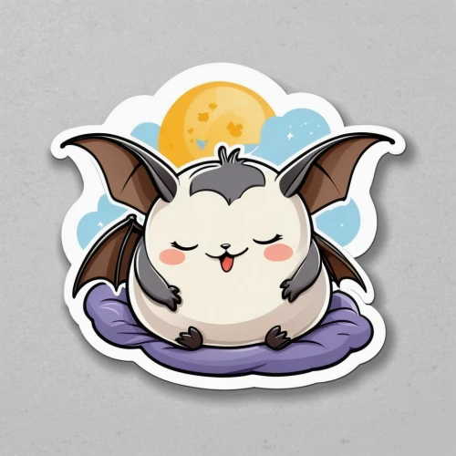 bat smiley,tropical bat,hanging bat,vampire bat,bat,fruit bat,bats,bombyx mori,fairy penguin,mouse eared bat,sticker,big brown bat,kawaii owl,rabbit owl,little brown myotis,haunebu,yo-kai,stickers,aye-aye,clipart sticker,Unique,Design,Sticker