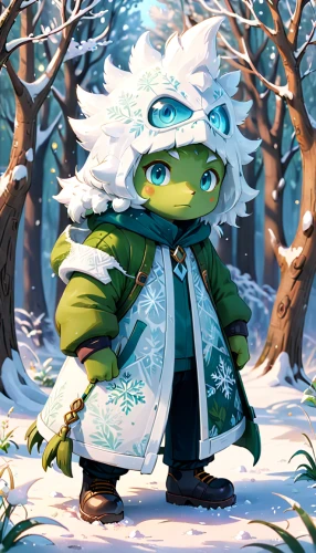 father frost,linden blossom,snowball,eternal snow,the snow queen,suit of the snow maiden,white rose snow queen,winter clothing,winter background,snowy,snow cherry,winter clothes,druid,winter,winter cherry,fragrant snowball,green aurora,goblin,jasper,winter magic,Anime,Anime,Cartoon