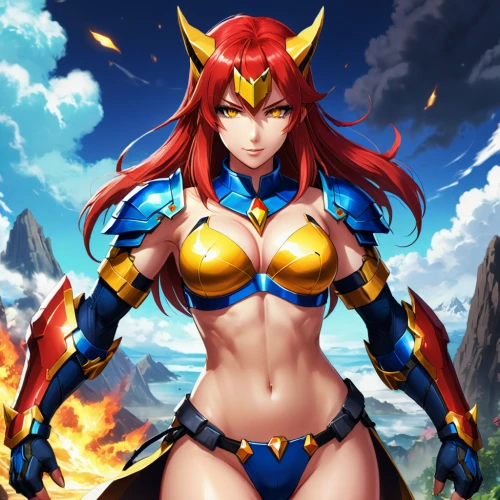 fire siren,fire devil,fire angel,female warrior,cynosbatos,fire background,elza,goddess of justice,fantasy woman,kos,minerva,venera,flame spirit,nova,corsair,nami,fantasy warrior,surival games 2,phoenix,anime 3d,Illustration,Japanese style,Japanese Style 03