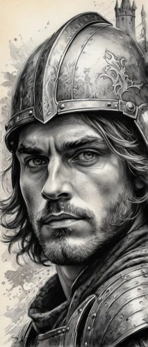 athos,tyrion lannister,dunun,game illustration,the roman centurion,leonardo,heroic fantasy,steel helmet,centurion,massively multiplayer online role-playing game,charcoal drawing,robin hood,medieval,musketeer,charcoal,haighlander,che,pencil drawings,yi sun sin,alaunt,Conceptual Art,Oil color,Oil Color 10