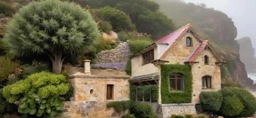 miniature house,sunken church,fairy house,house in mountains,witch's house,little church,house in the mountains,lebanon,fairytale castle,ghost castle,fairy tale castle,ancient house,little house,hanging houses,stone houses,fairy village,madeira,asturias,lonely house,the twelve apostles,Illustration,Realistic Fantasy,Realistic Fantasy 09
