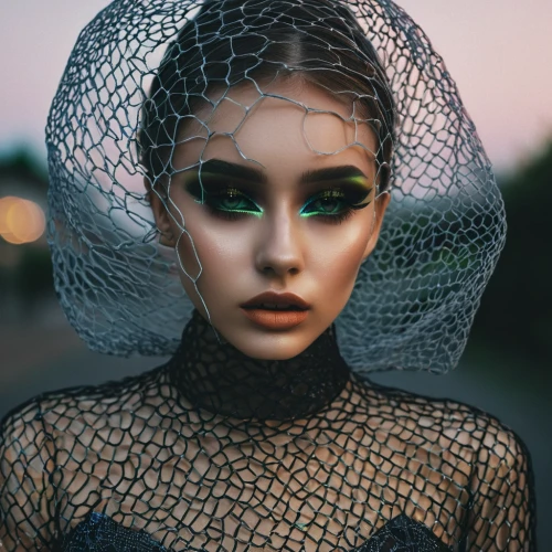 veil,victorian lady,peacock eye,bridal veil,veil yellow green,gothic fashion,masquerade,the hat of the woman,beautiful bonnet,headpiece,vintage makeup,woman's hat,fairy peacock,black hat,mesh and frame,dead bride,neon makeup,mosquito net,venetian mask,victorian style,Photography,Documentary Photography,Documentary Photography 08