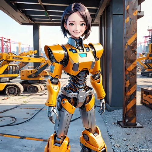 dewalt,minibot,bumblebee,pallet jack,bot training,mech,military robot,chat bot,bot,ai,yellow machinery,kosmea,bjork,silphie,transformer,robotics,heavy machinery,construction machine,tracer,road roller,Anime,Anime,General