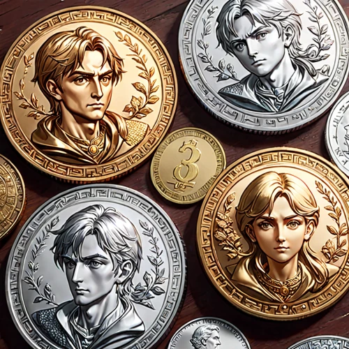 coins,golden medals,silver coin,coin,coins stacks,medals,fairy tale icons,silver pieces,tokens,pennies,silver dollar,cents,jean button,icon collection,cents are,pocket watches,olympic medals,eight treasures,rupees,buttons,Anime,Anime,General