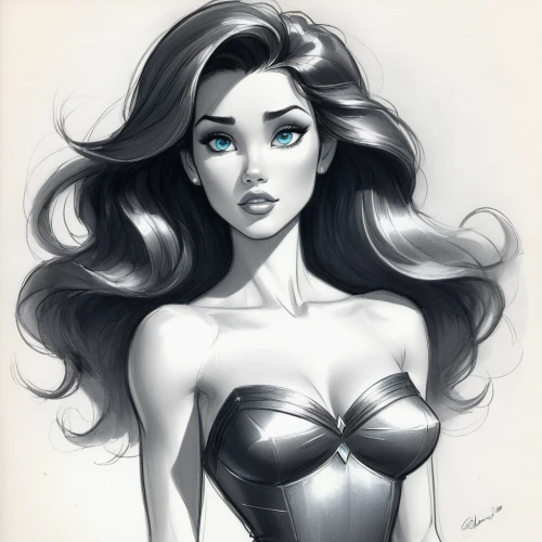 pin-up girl,pin up girl,retro pin up girl,pinup girl,watercolor pin up,widow,pin ups,pin up,vampire lady,elsa,pin-up,widowmaker,ariel,valentine pin up,vampira,vampire woman,scarlet witch,femme fatale,rarity,jasmine,Illustration,Black and White,Black and White 30
