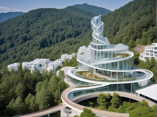 futuristic architecture,futuristic art museum,eco hotel,chinese architecture,dragon palace hotel,modern architecture,helix,solar cell base,danyang eight scenic,arhitecture,residential tower,luxury hotel,hotel complex,eco-construction,dalian,building valley,sochi,yuanyang,hongdan center,hahnenfu greenhouse,Photography,General,Realistic