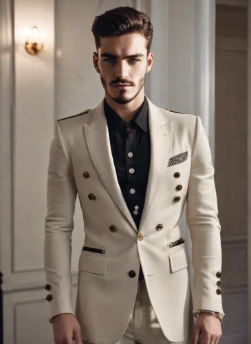 wedding suit,men's suit,suit of spades,navy suit,male model,bolero jacket,aristocrat,menswear,white coat,frock coat,groom,suit trousers,bridegroom,men clothes,the groom,men's wear,overcoat,formal guy,pompadour,gentlemanly