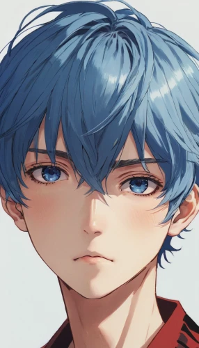 mock strawberry,a tomato,anime boy,ren,disapprove,anchovy,rei ayanami,alm,persona,blue hair,tomato,red tomato,2d,tumblr icon,unhappy child,anime 3d,coloring,edit icon,strawberry,internally,Illustration,Japanese style,Japanese Style 12