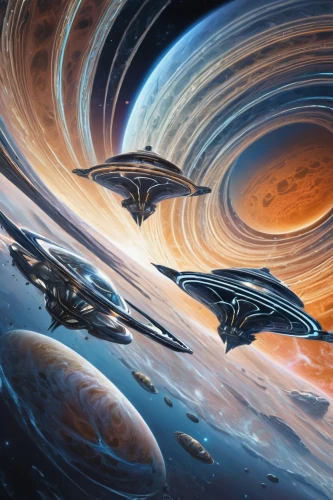 space art,sci fiction illustration,interstellar bow wave,space ships,cg artwork,orbiting,saturnrings,federation,planetary system,futuristic landscape,voyager,spaceships,planets,starship,scifi,star ship,andromeda,sci fi,saturn rings,binary system,Conceptual Art,Sci-Fi,Sci-Fi 24