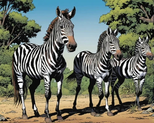 zebras,burchell's zebra,zebra crossing,zebra,diamond zebra,zonkey,quagga,two-horses,zebra pattern,scandivian animals,stacked animals,botswana,scandia animals,zebra longwing,equines,etosha,circus aeruginosus,baby zebra,horse herd,horses,Illustration,American Style,American Style 04