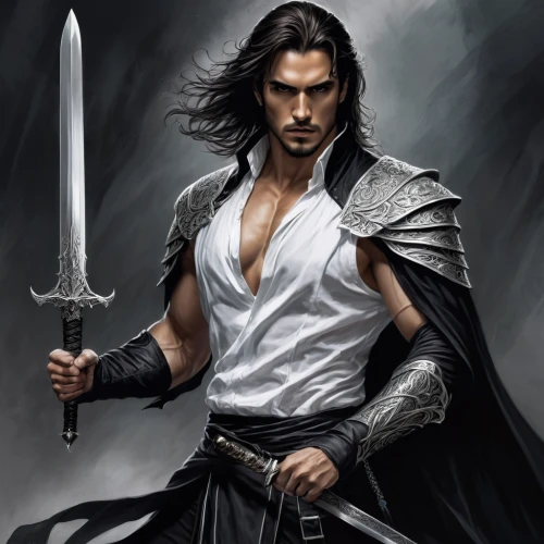 swordsman,heroic fantasy,swordsmen,sward,god of thunder,male character,thorin,highlander,krad,the warrior,fantasy warrior,samurai sword,artus,daemon,sword,scabbard,lone warrior,warlord,massively multiplayer online role-playing game,cullen skink,Conceptual Art,Fantasy,Fantasy 34