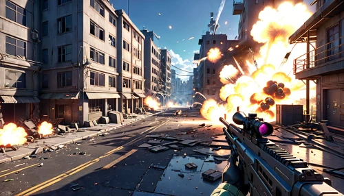 shooter game,action-adventure game,screenshot,play street,explode,city in flames,exploding,free fire,graphics,explosions,videogames,the conflagration,game design,conflagration,warsaw uprising,war zone,digital compositing,game art,steam release,riot,Anime,Anime,Realistic