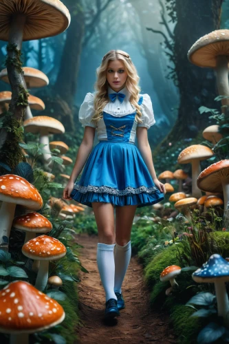 alice in wonderland,alice,wonderland,fantasy picture,ballerina in the woods,fairy tale character,fairy forest,photoshop manipulation,amanita,agaric,fairy world,enchanted forest,fairy village,fairy tales,fairytale characters,fairytale forest,blue mushroom,fantasy girl,cinderella,heidi country,Photography,General,Fantasy